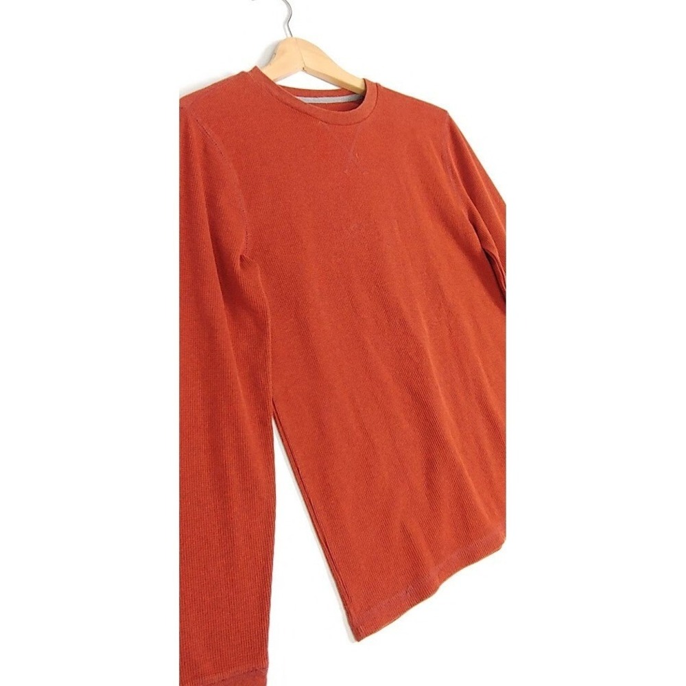 Old Navy Mens Orange Waffle Knit Sweater S Thermal Long Sleeve Soft-Wash  Cozy - Picture 2 of 8